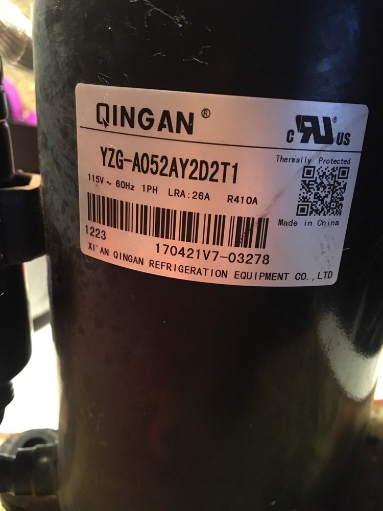 QINGAN YZG-A052AY2D2T1 115V 60Hz 1PM LRA 25A R410A COMPRESSOR