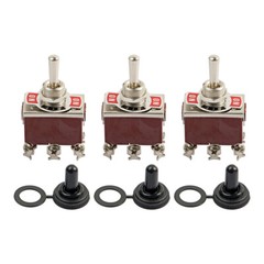 3pc 6Pin Heavy Duty Momentary DPDT ON/OFF/ON Toggle Switch 20A 125V Waterproof