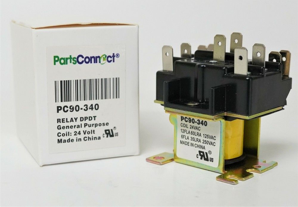 90-340 Switching Relay DPDT 24 Volt Coil also replaces Honeywell R8222D1014