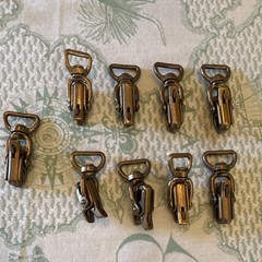 Lot of 9 Italian Solid Brass Swivel Trigger Snap Hooks Antique Finish Heavy Duty