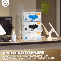 Triple Glove Box Holder Dispenser – Wall Mount or Countertop Load Open Top Clear