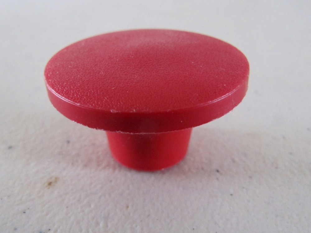 Dimco Gray Push Pull Knob, Red Thermoplastic 1/4-20 x 7/16 Insert, Rare!