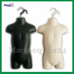 2 TODDLER MANNEQUIN TORSOS SET FLESH BLACK 2 BABY HANGING DRESS FORMS