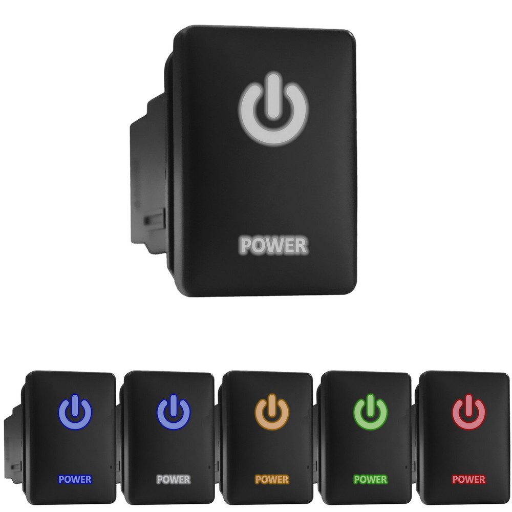POWER Symbol – LED Push Button Rocker Switch – Direct Replacement (Fit: TOYOTA)