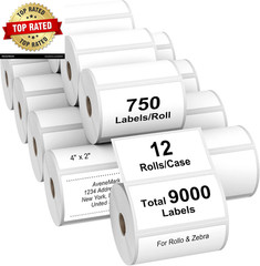 12 Rolls 4″ X 2″ Direct Thermal Labels for Barcodes Postage Address Shipping Lab