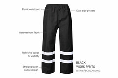 HI VIS OVER TROUSERS VISIBILITY VIZ REFLECTIVE SAFETY WORKWEAR WATERPROOF PANTS