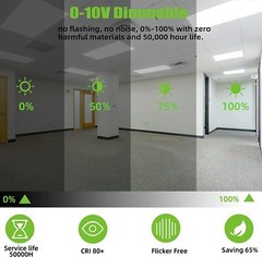 10PC 2×4 LED Flat Panel Light Fixture 5000K Daylight White Color 75W,110-277V AC