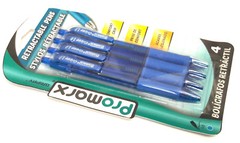1 PACK 4 PENS Promarx® Grippy™ COMFORT GRIP RETRACTABLE BALL POINT BLUE INK 1.0