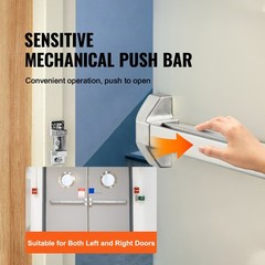 Push Bar Door Locks Stainless Steel Panic Bars for Exit Doors with Lever 31″