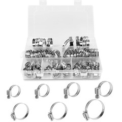 101/130pcs Adjustable Hose Clamps Worm Gear Stainless Steel Clamp Assortment set