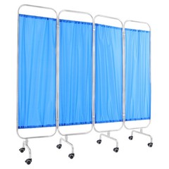 Blue Medical Privacy Screen Waterproof Oxford Cloth Privacy Screen With 8 Wheels