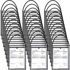 50 Pack Job Ticket Holders 9×12 Inch Clear Plastic Work Order Pockets with Strap