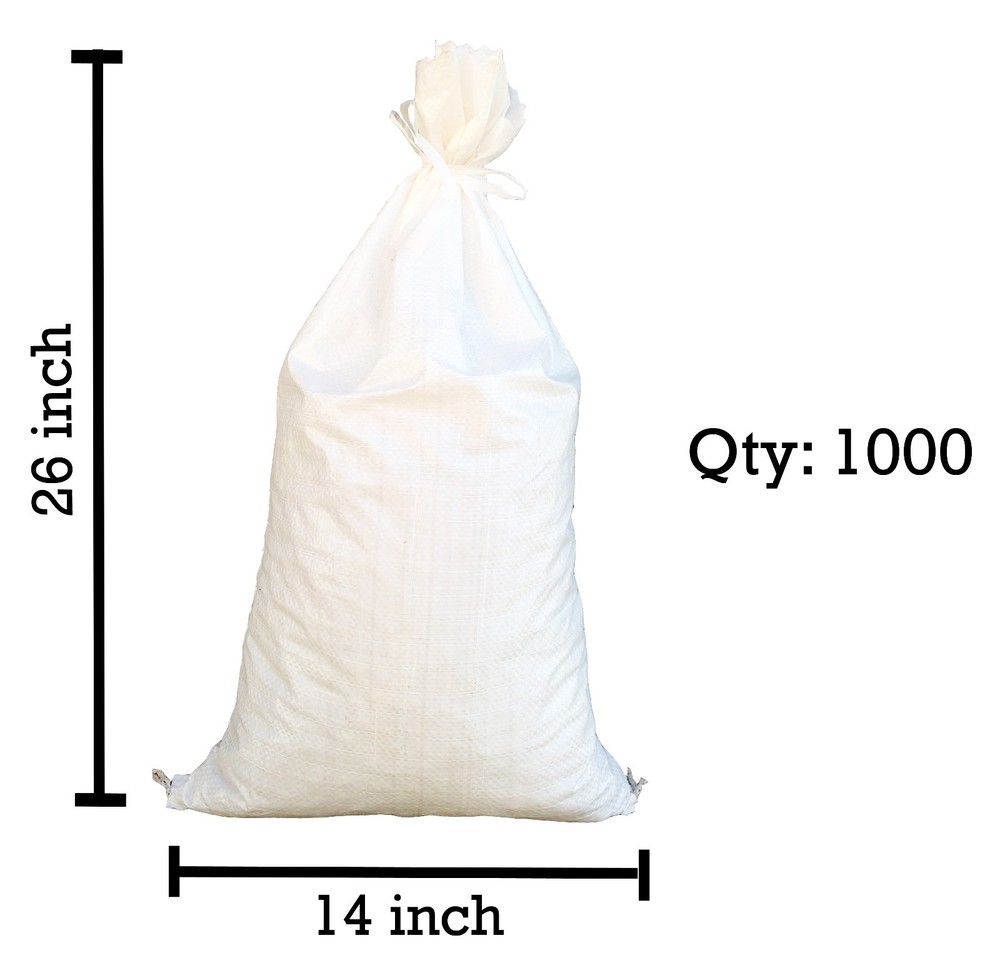 Sandbags For Sale – 1000 White 14″ x 26″ Sandbag Sand Bags Bag Poly by Sandbaggy