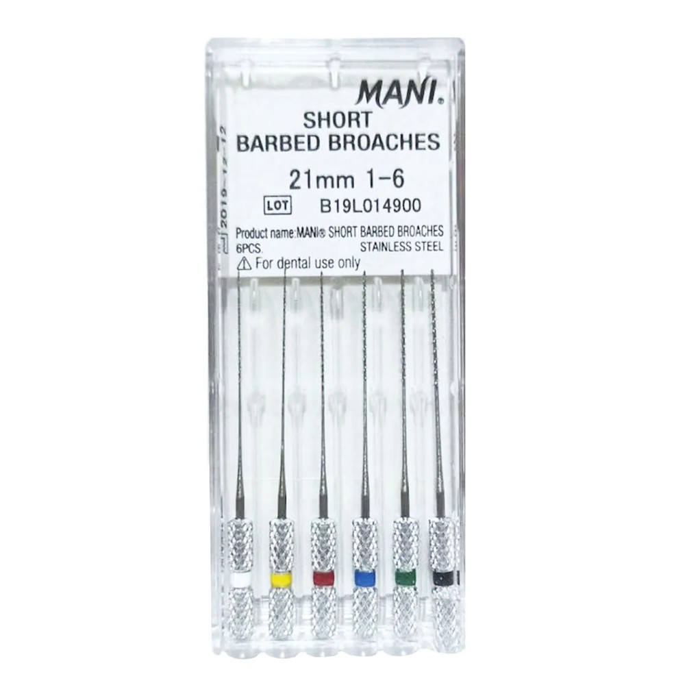 Mani Short Barbed Broaches for Efficiently remove debris and pulp tissue