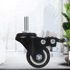 4Pcs 1.5 Inch Heavy Duty Caster Wheels Swivel Casters with Brake and M8 Threaded