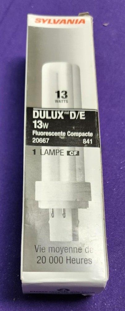 Sylvania 20667 13W CF13DD/E/841/ECO 4 Pin G24q-1 Base CFL – NEW OLD STOCK