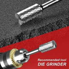 Professional 10 Pcs Tungsten Carbide Rotary Burr Bits Set, Double Cut Carbide Bu