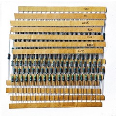 1000 Pcs 50 Values 1/4W Metal Film Resistor Assortment Kit, 0.25W 1% Tolerance (