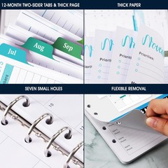 A5 Planner Refills 2026-2027 Weekly Monthly Inserts 7 Hole Jul26-Jun27 Tabs (