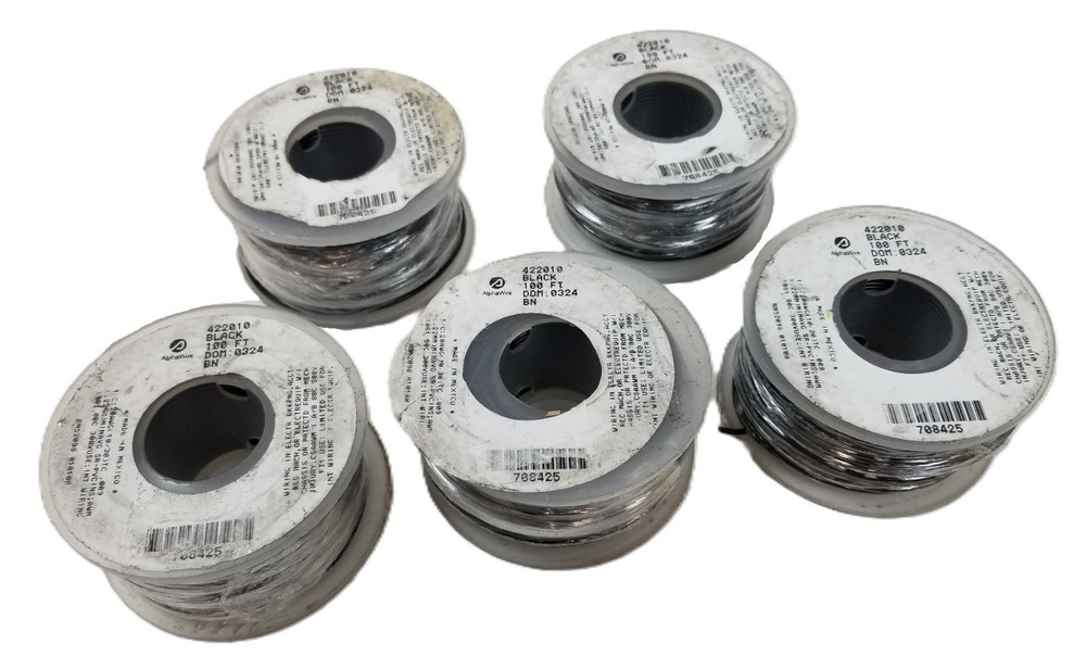 500′ Alpha 422010 Black 20AWG Stranded Hook Up Wire PVC UL AWM 1061 300V NEW