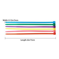 600pcs Small Colored Zip Ties 6 Inch Multi-Color Zip Wire Tie for Deco Mesh W…