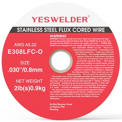YESWELDER Stainless Steel Flux Cored Wire E308LFC-O .030-Diameter, 2-Pound