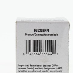 Eaton Orange Isolated Ground Heavy Duty Receptacle Outlet 20A 125V IG5362RN