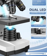 Compound Microscope – 100X-2000X High-Power Biological Microscope(White)