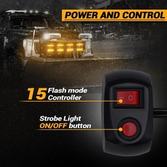 ELECHOI 8-pcs Ultra Slim Amber White LED Emergency Flashing Warning Strobe