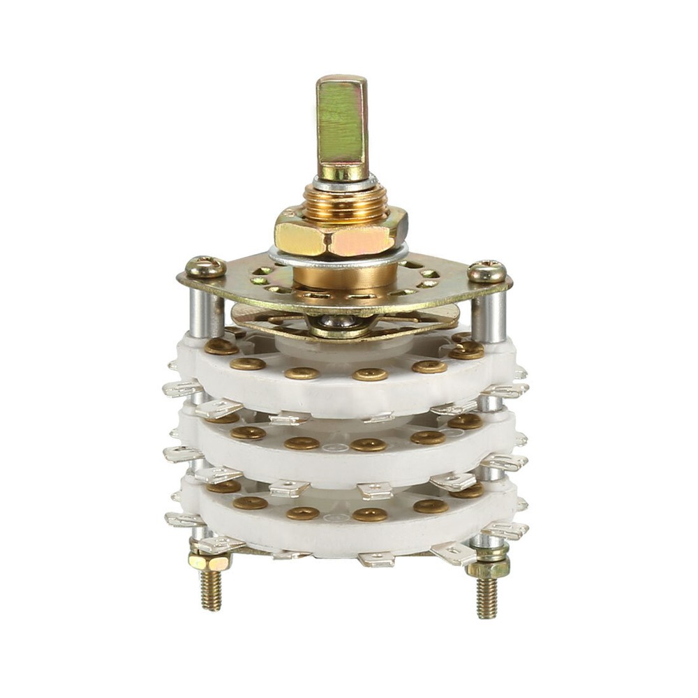 1/2/4x 9.7MM 6P5T 6 Pole 5 Throw 3 Deck Band Channel Rotary Switch Selector US