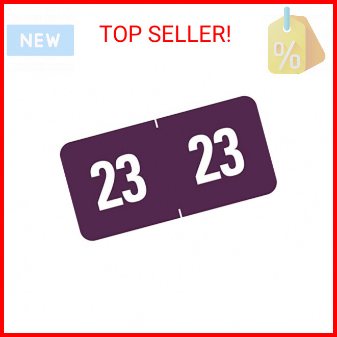 Smead ETS 23 Color-Coded Year Label, 1/2-inch x 1-inch , Purple/White, 25 Labels
