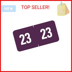 Smead ETS 23 Color-Coded Year Label, 1/2-inch x 1-inch , Purple/White, 25 Labels