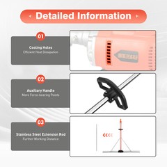 21V Cordless Concrete Vibrator Surface Power Trowel Electric Wet Cement Screed