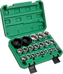 21Pcs 1/2-Inch Drive Spline Socket Set, Metric 8-36mm 12-point Universal…