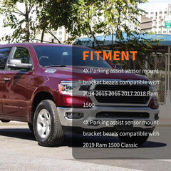4X Parking Assist Sensor Mount Bracket Bezels Compatible with 2014-2018 Ram…