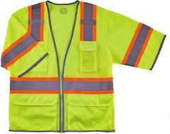 Unisex Adult Two-Tone Hi-Vis Class 3 Two Tone Hi Vis Surveyor Vest Zipper, Lime,