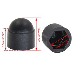 25 Pcs Black M6 x 10mm Hex Head Bolt Covers Dome Plastic Bolt Caps Hexagonal …