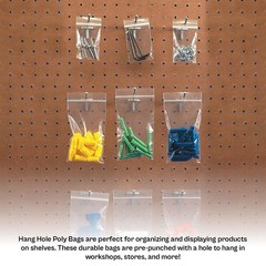 1000 Clear Reclosable Plastic Poly Zip Lock Bags With Hang Hole 9″ x 12″-2 Mil