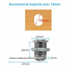 20mm Cylinder Cam Key Locks Tool Box File Cabinet Desk Drawer 4Pcs/Set w/ 8 Keys