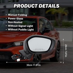 For Honda Civic 2022-2025 Right Passenger Side Mirror Power Heated Signal BSM
