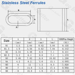 Copper / Stainless Steel Ferrules Crimping Sleeve Wire Rope Cable For Steel Wire