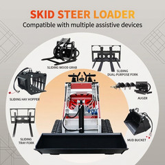 Mini Skid Steer Track Loader B&S Gas Engine with 2 Attachments USA Stock