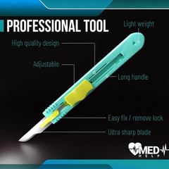 Retractable Disposable Scalpel 15 Disposable Dermaplaning Blades with Plastic