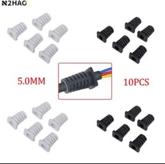 10pc 5.0mm Black Cable Gland Connector Rubber Strain Relief Cord Boot Protector