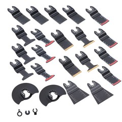 25PCS Titanium Oscillating Tool Blade, Professional Bi-Metal Multitool Blades Ki