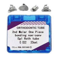 20 Sets Orthodontic Molar Bracket Buccal Tubes Roth MBT 022 1st 2nd ortodoncia