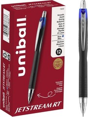 uniball Jetstream RT Retractable Ballpoint Pen, Medium Point (1.0mm), Blue, 12
