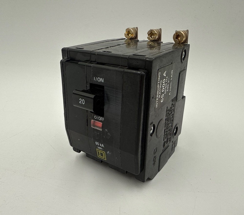 Square D QHB320 Circuit Breaker 20A 3P 120/240V 65kA Bolt On 20 Amp 3 Pole QOB