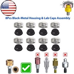 US 8Pcs Dental Overdenture Retention Caps For Implant Locator Abutment Inserts