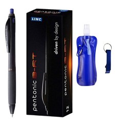 Pentonic School Office Pens Blue Ink 0.7mm 12 Count (1box) – bottle & keychain
